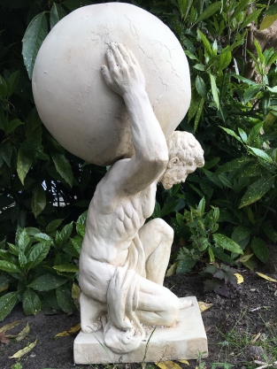 Statue von Atlas - 70 cm - Vintage-Look - Polystone